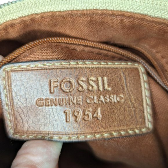 Vintage Fossil Striped Canvas Classic 1954 Hobo Handbag - Picture 11 of 13
